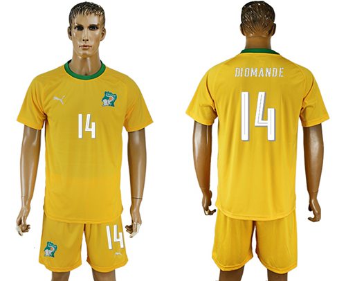 Cote d'lvoire #14 Diomande Home Soccer Country Jersey - Click Image to Close